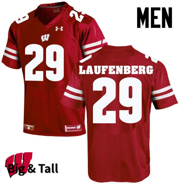 Wisconsin Badgers Men's #29 Troy Laufenberg NCAA Under Armour Authentic Red Big & Tall College Stitched Football Jersey FA40N58UV